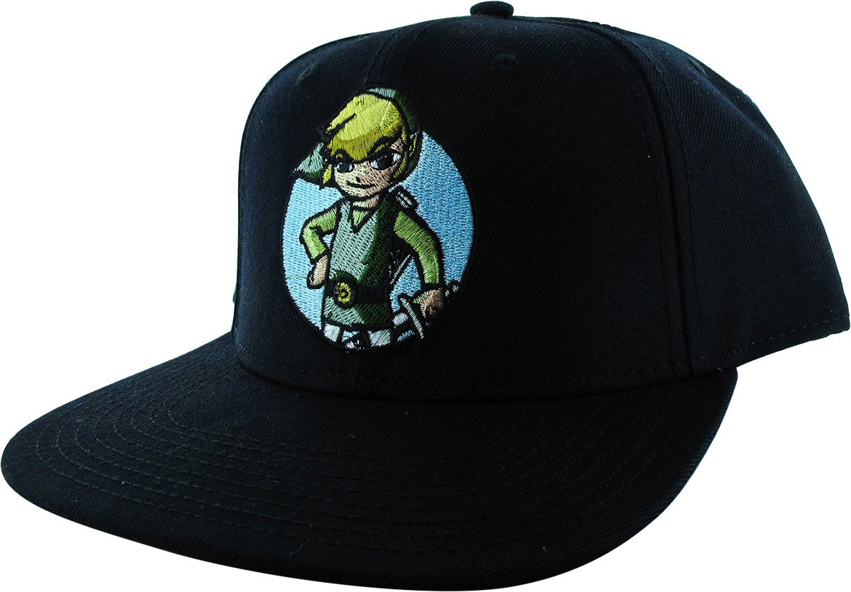 Zelda Toon Link Black Snapback Hat