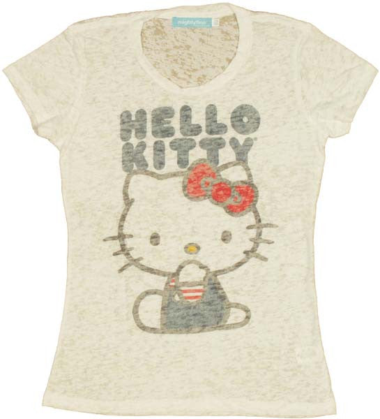 Hello Kitty Name Burnout Juniors T-Shirt