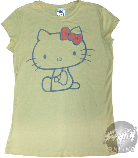 Hello Kitty HK Outline Juniors T-Shirt