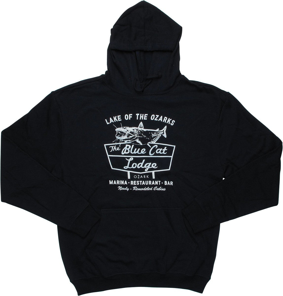 Ozark Blue Cat Lodge Sign Pullover Hoodie