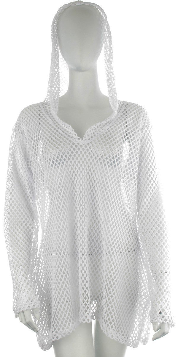 Hooded White Swimsuit Cover Up