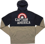 Captain America Logo Dual Colored Zipper Hoodie