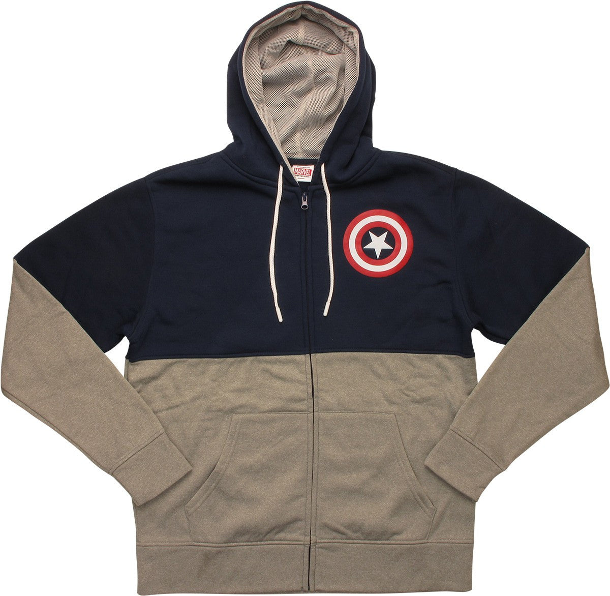 Captain America Logo Dual Colored Zipper Hoodie