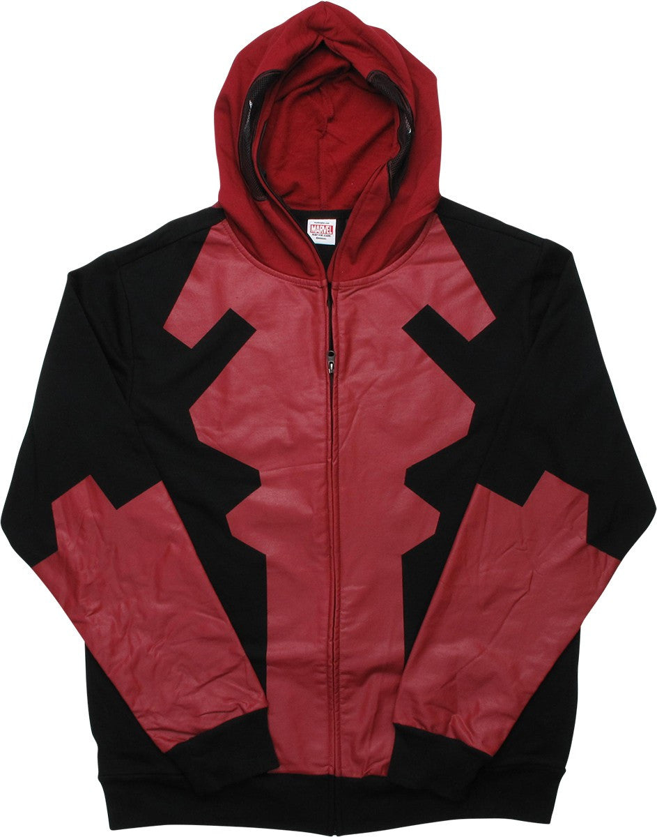 Deadpool Under Costume Face Mask Zip Hoodie