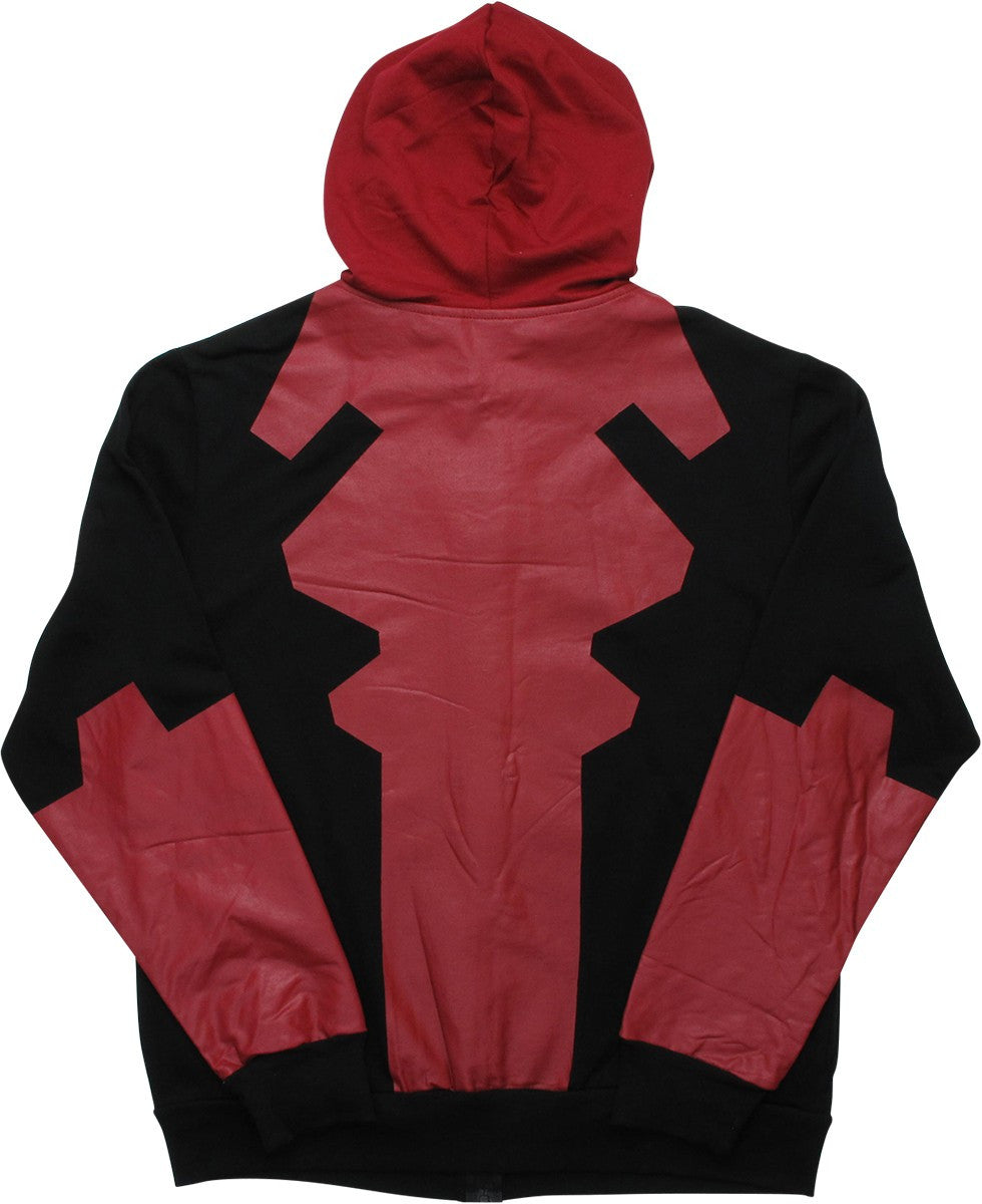 Deadpool Under Costume Face Mask Zip Hoodie