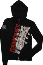 Ramones Guitar Headstock Zippered Junior Hoodie