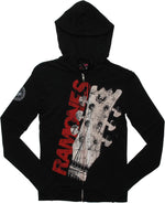 Ramones Guitar Headstock Zippered Junior Hoodie