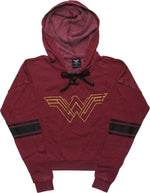 Wonder Woman Metallic Logo Burnout Pullover Hoodie