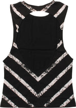 Batman Logo Stripes Twist Back Tank Juniors Tee