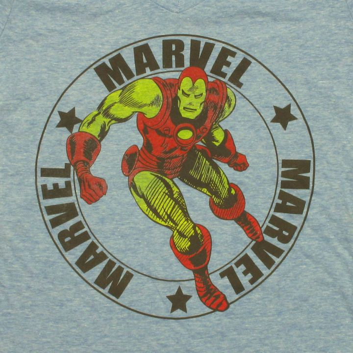 Iron Man Marvel Circle V Neck Baby Tee