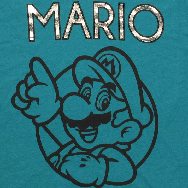 Mario Foil Name V Neck Baby Tee