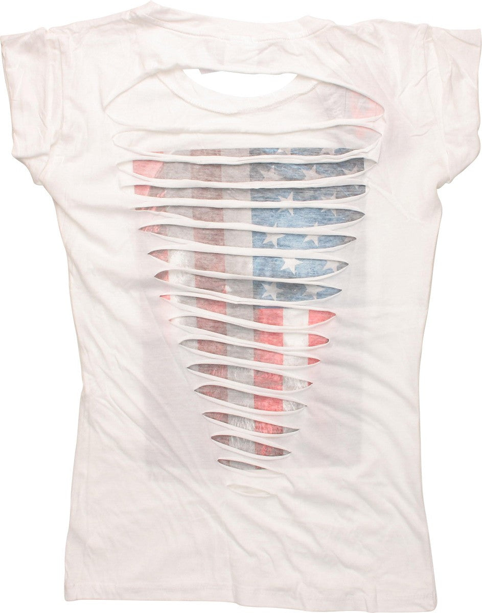 Sons of Anarchy Jax Flag Slashback Juniors T-Shirt