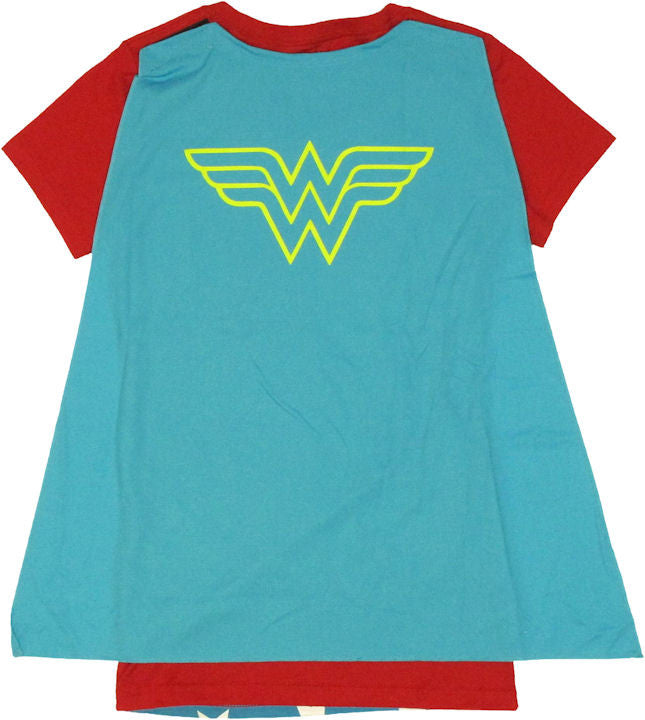 Wonder Woman Glitter Logo Cape Baby Tee