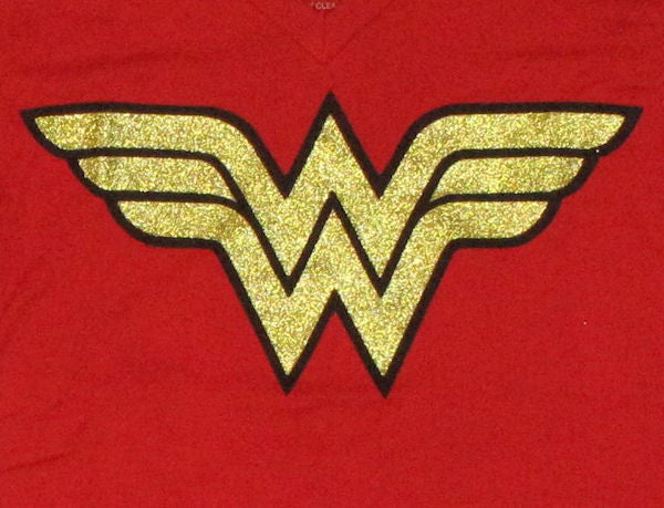 Wonder Woman Glitter Logo Cape Baby Tee