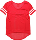 Wonder Woman V Neck Mesh Juniors T-Shirt