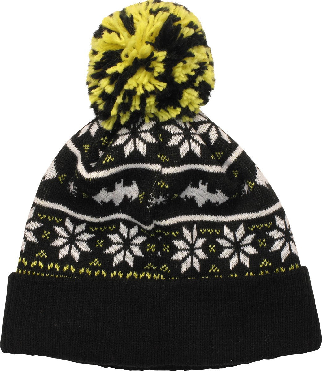 Batman Logo Sweater Chill Pom Beanie