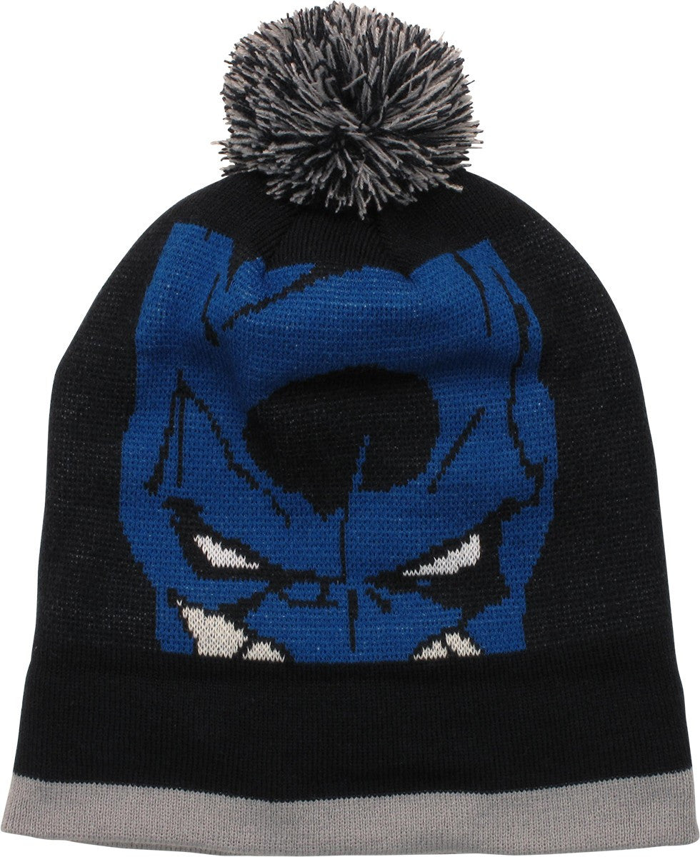 Batman Face Cuff Pom Beanie