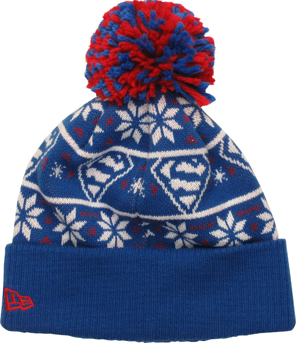 Superman Logo Sweater Chill Pom Beanie