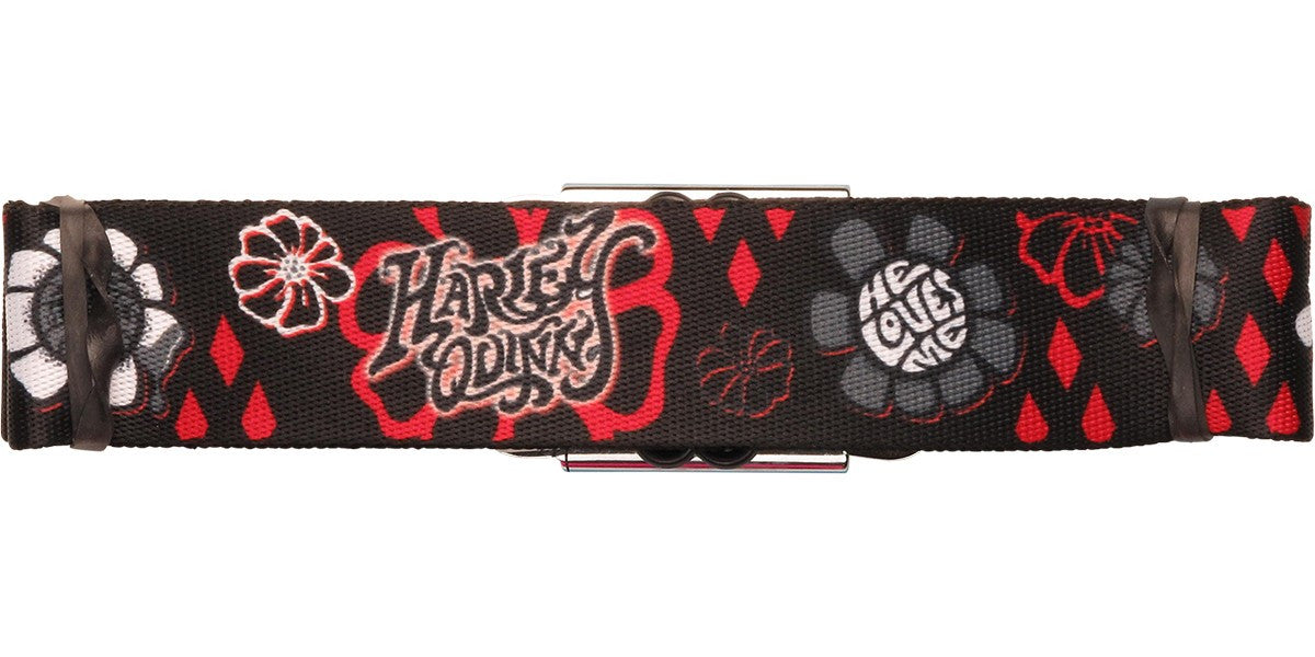Harley Quinn Loves Me Flowers Seatbelt Belt