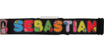 Black Butler Sebastian Stitched Letters Black Seatbelt Mesh Belt