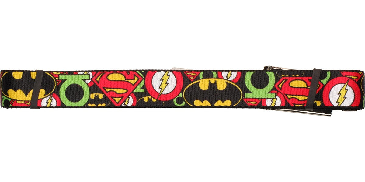Justice League Overlapping Logos Mesh Belt