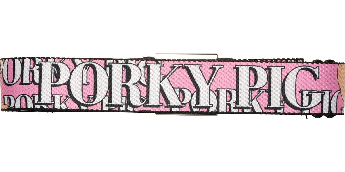 Looney Tunes Porky Pig Name Pink Seatbelt Mesh Belt