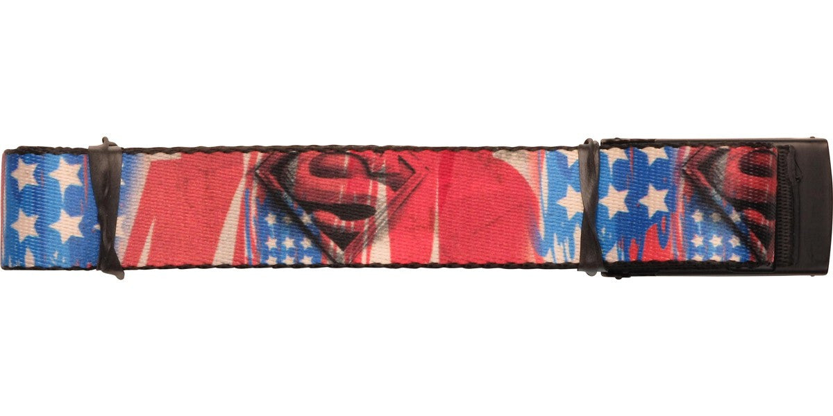 Superman Logo USA Flag Mesh Belt