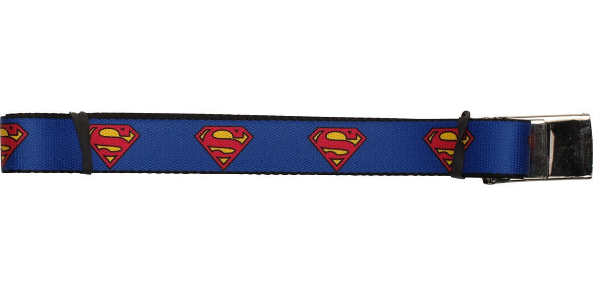 Superman Logo Blue Chrome Mesh Belt