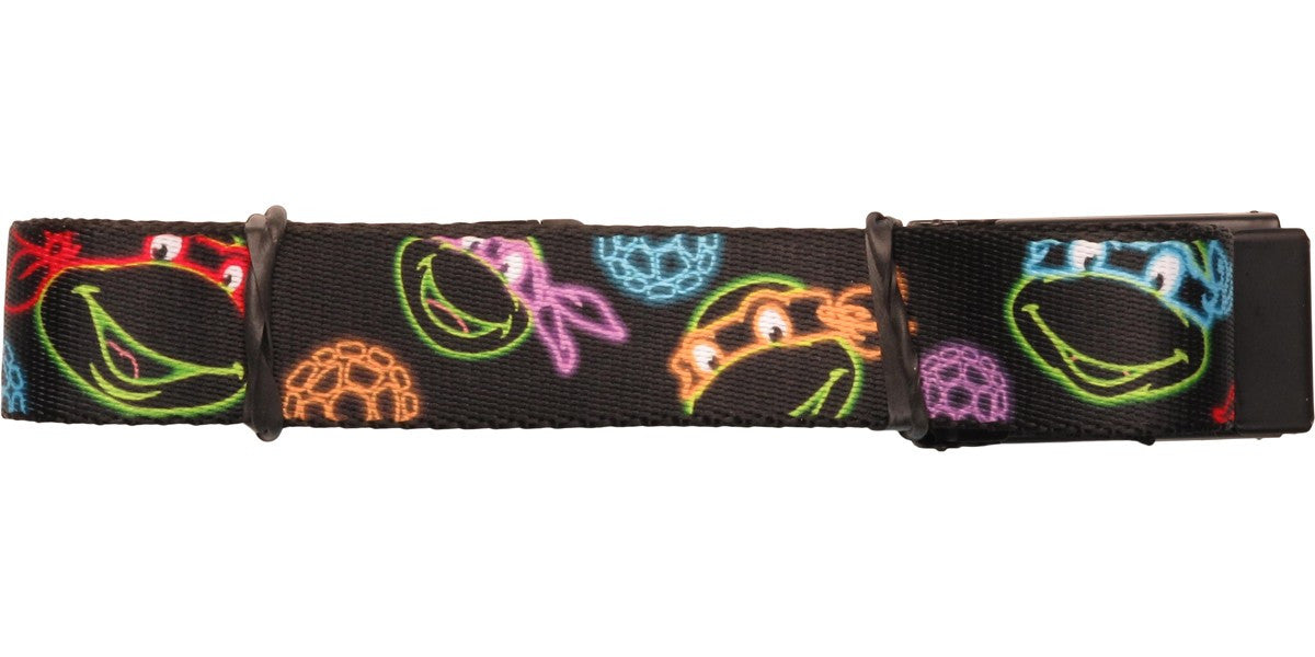 Ninja Turtles Neon Outline Faces Shells Mesh Belt