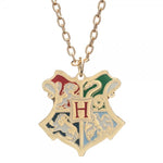 Harry Potter Hogwarts Crest Necklace Earrings Jewelry Set