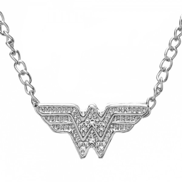 Wonder Woman Embossed Necklace Earrings Jewelry Set