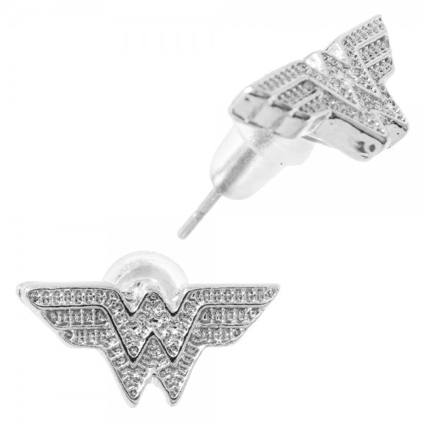 Wonder Woman Embossed Necklace Earrings Jewelry Set