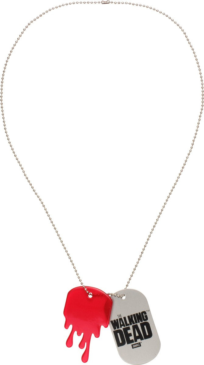 Walking Dead Name and Blood Drip Dog Tag