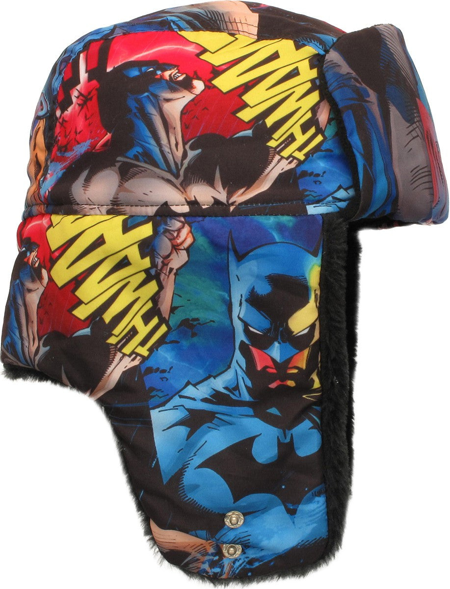 Batman Comic Panel Montage Trapper Hat