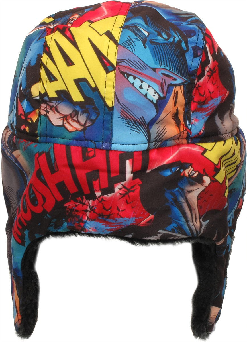Batman Comic Panel Montage Trapper Hat