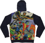 X Men Group Blast Sublimated Overlay Convertible Vest Hoodie