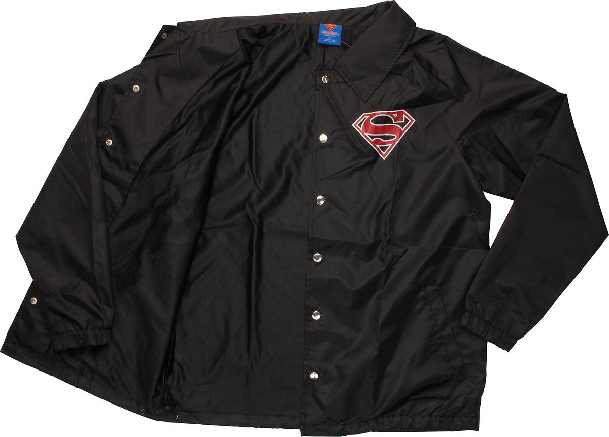 Superman Logo Coach Snap Jacket