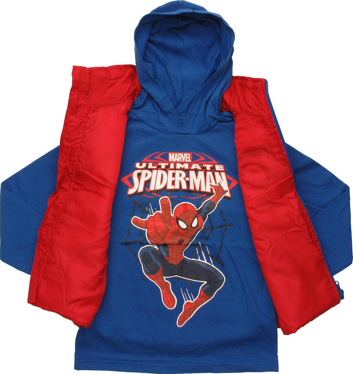 Spiderman Hooded Shirt Sleeveless Juvenile Jacket