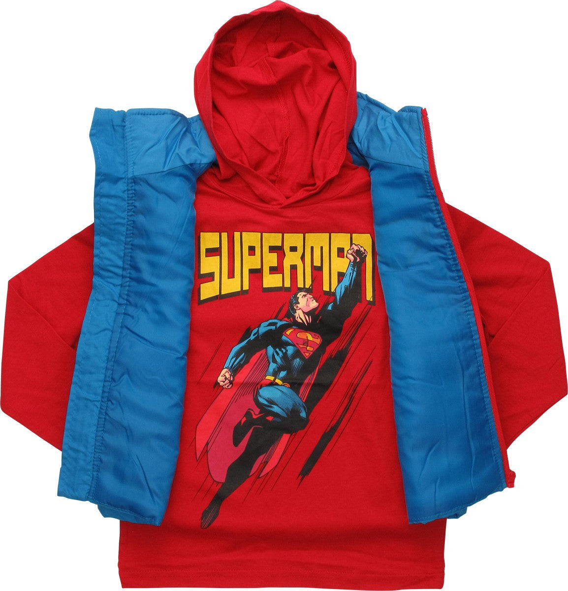 Superman Hooded Shirt Sleeveless Juvenile Jacket