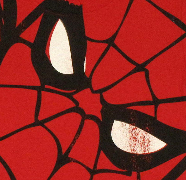 Spiderman Face Contrast Long Sleeve Juvenile T Shirt