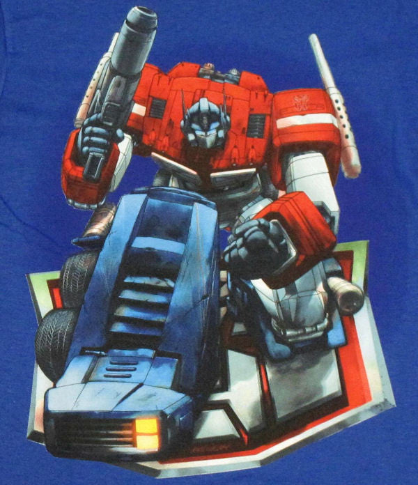 Transformers Optimus on Logo Juvenile T Shirt