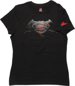 Batman v Superman Movie Logo Ladies T-Shirt