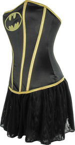 Batman Logo With Attached Skirt Corset Lingerie