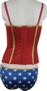 Wonder Woman Logo Corset Brief Lingerie Set