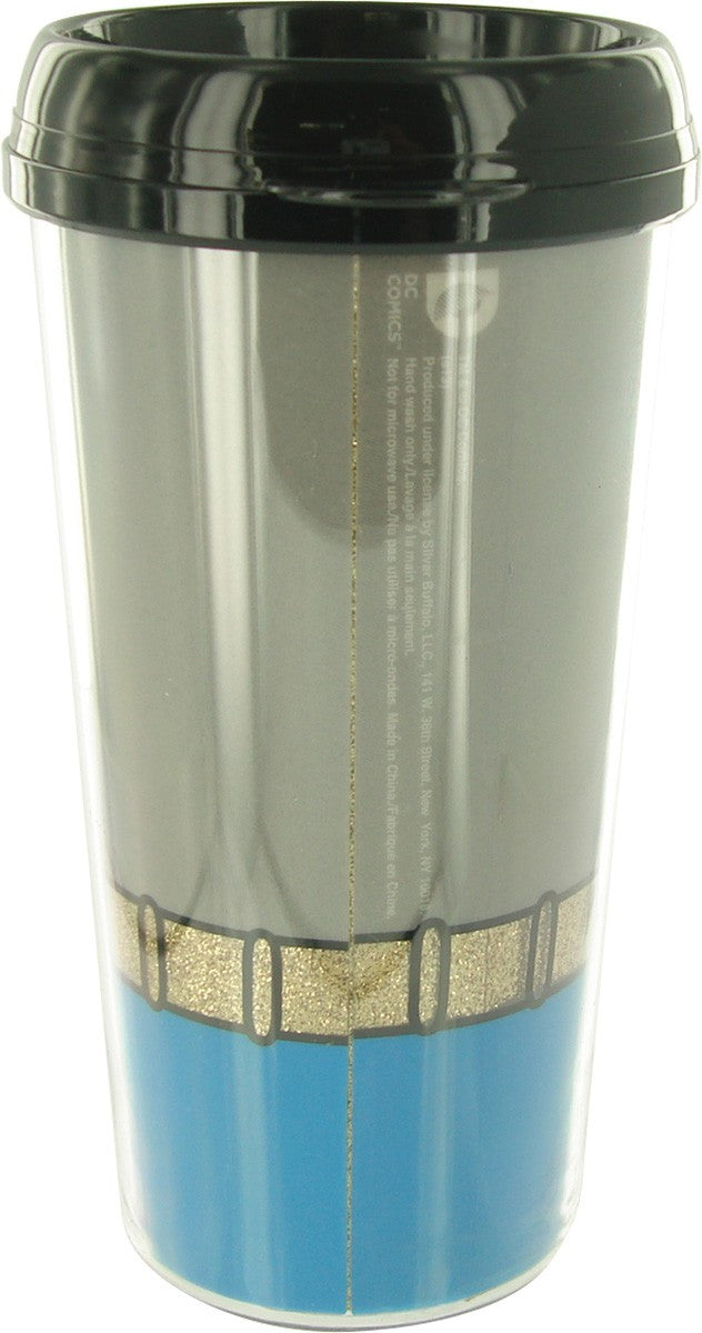 Batman Uniform Glitter Plastic Travel Mug