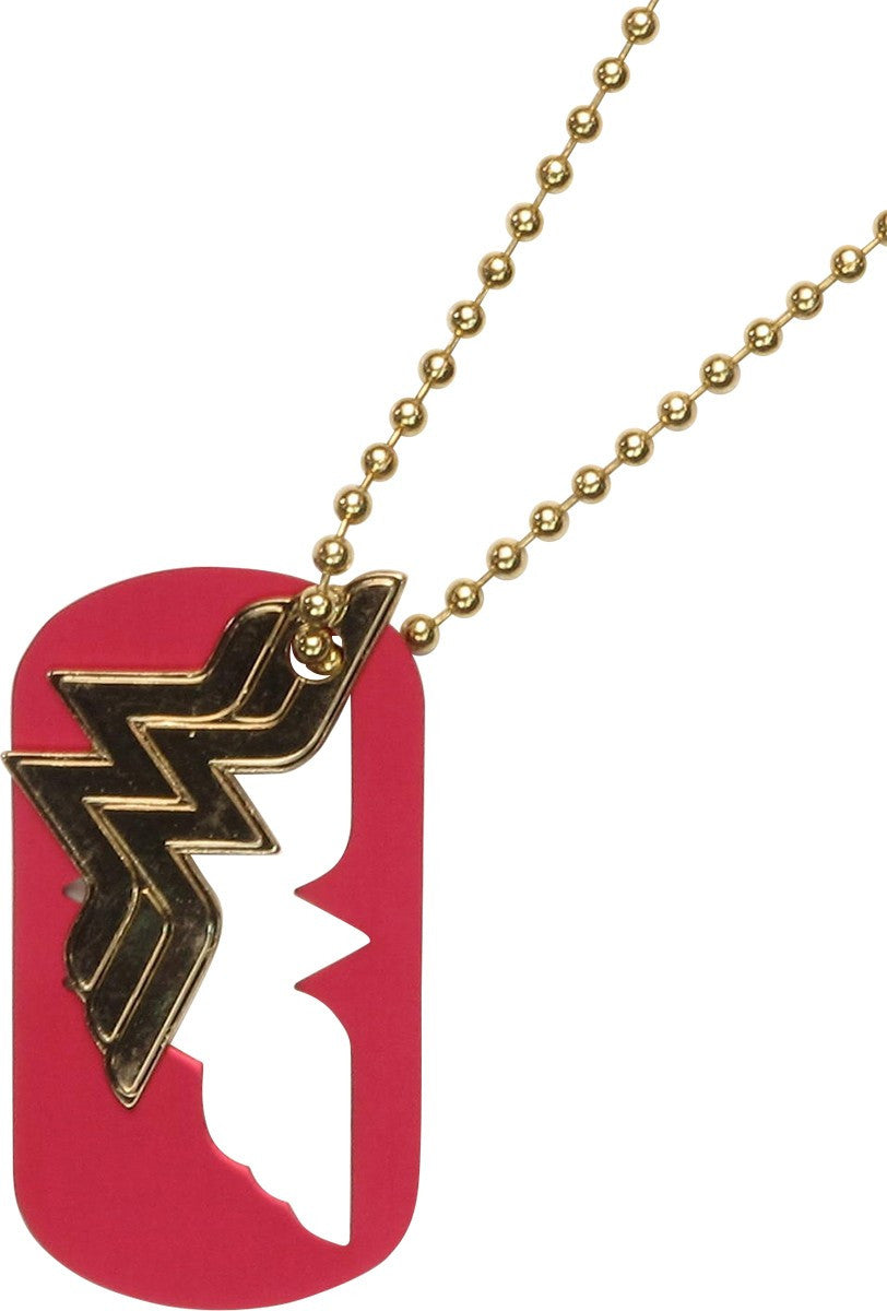 Wonder Woman Cut Out Dog Tag Necklace