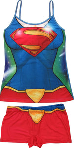 Supergirl Suit Cami and Shorts Junior Pajama Set