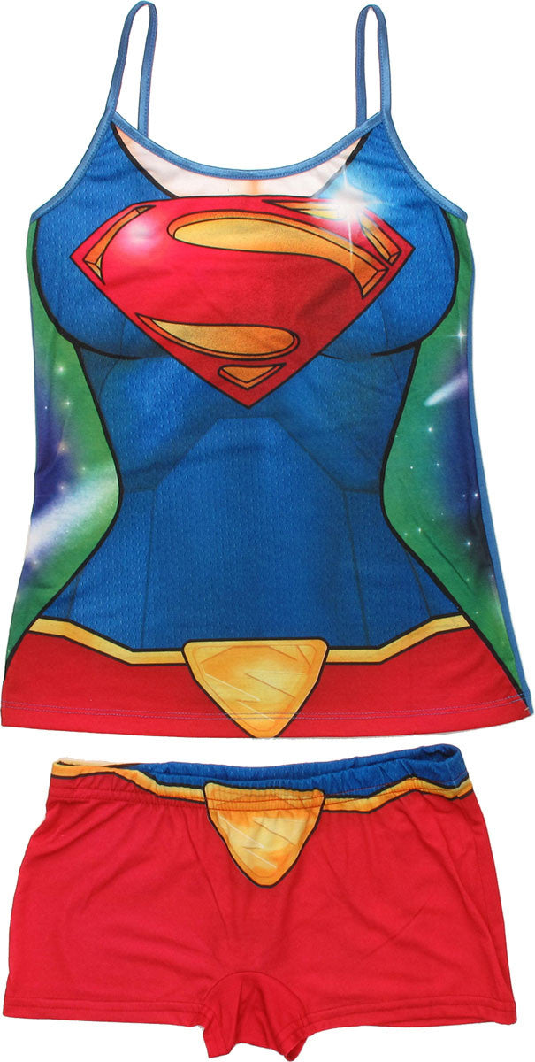 Supergirl Suit Cami and Shorts Junior Pajama Set