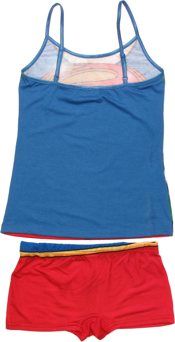 Supergirl Suit Cami and Shorts Junior Pajama Set