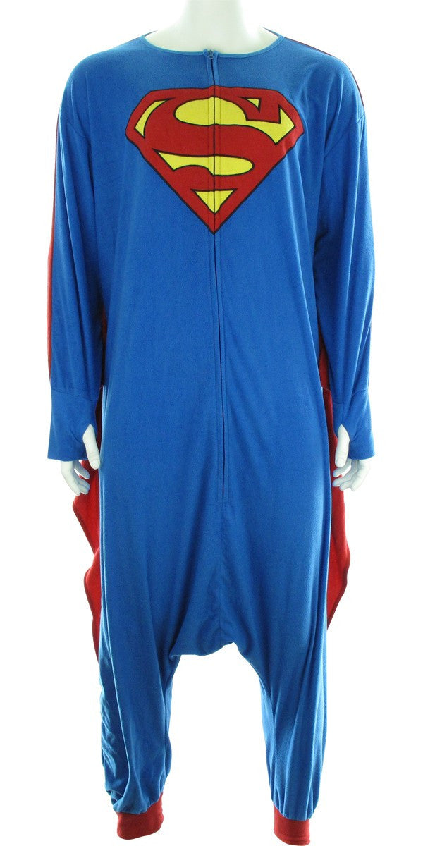 Superman Costume with Attached Cape Pajamas